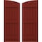 Ekena Millwork Americraft 6-Board (3 Batten) Wood Joined Board-n-Batten Shutters w/Ellipt Top, ARW401BE621X77MRH, PR ARW401BE621X77MRH - alternate 1